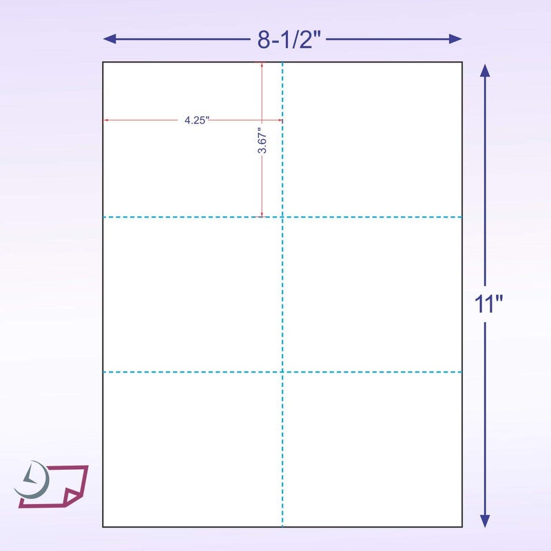 NextDayLabels - Laser Printer Blank Perforated Cards 6 up per Page, for School Registration, Delivery, Inventory Tags, Response, RSVP, Trip Tickets, ETC, 1200 White Cards - Image 2